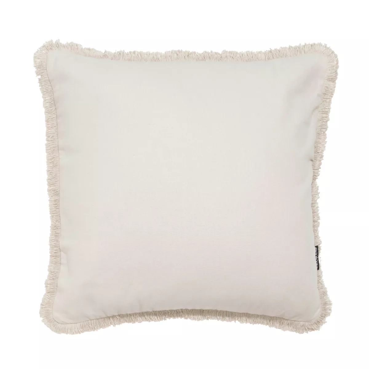 Coussin carré coton (45 x 45 cm) Pixel franges Beige