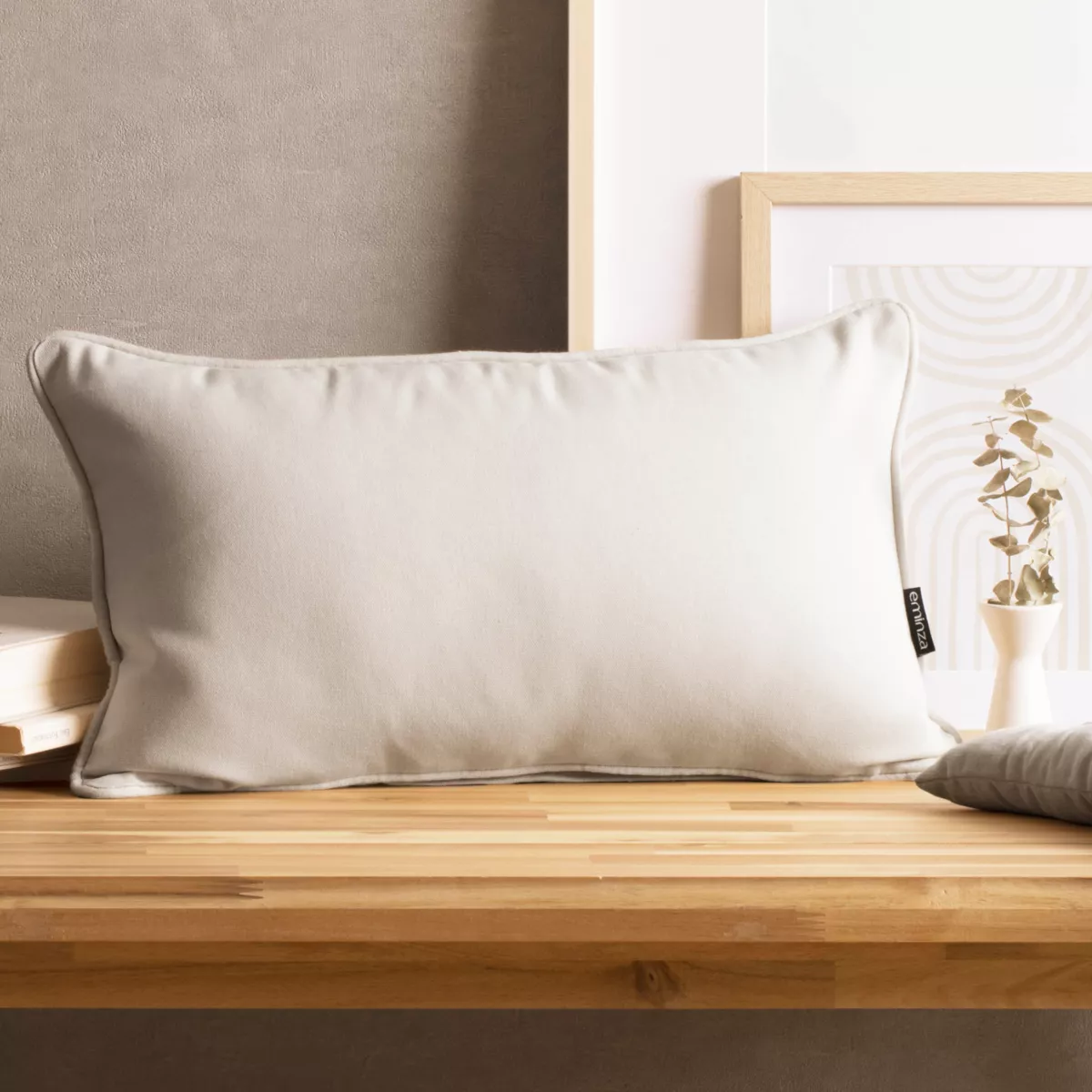 Cojín rectangular en algodón (30 x 50 cm) Pixel Beige