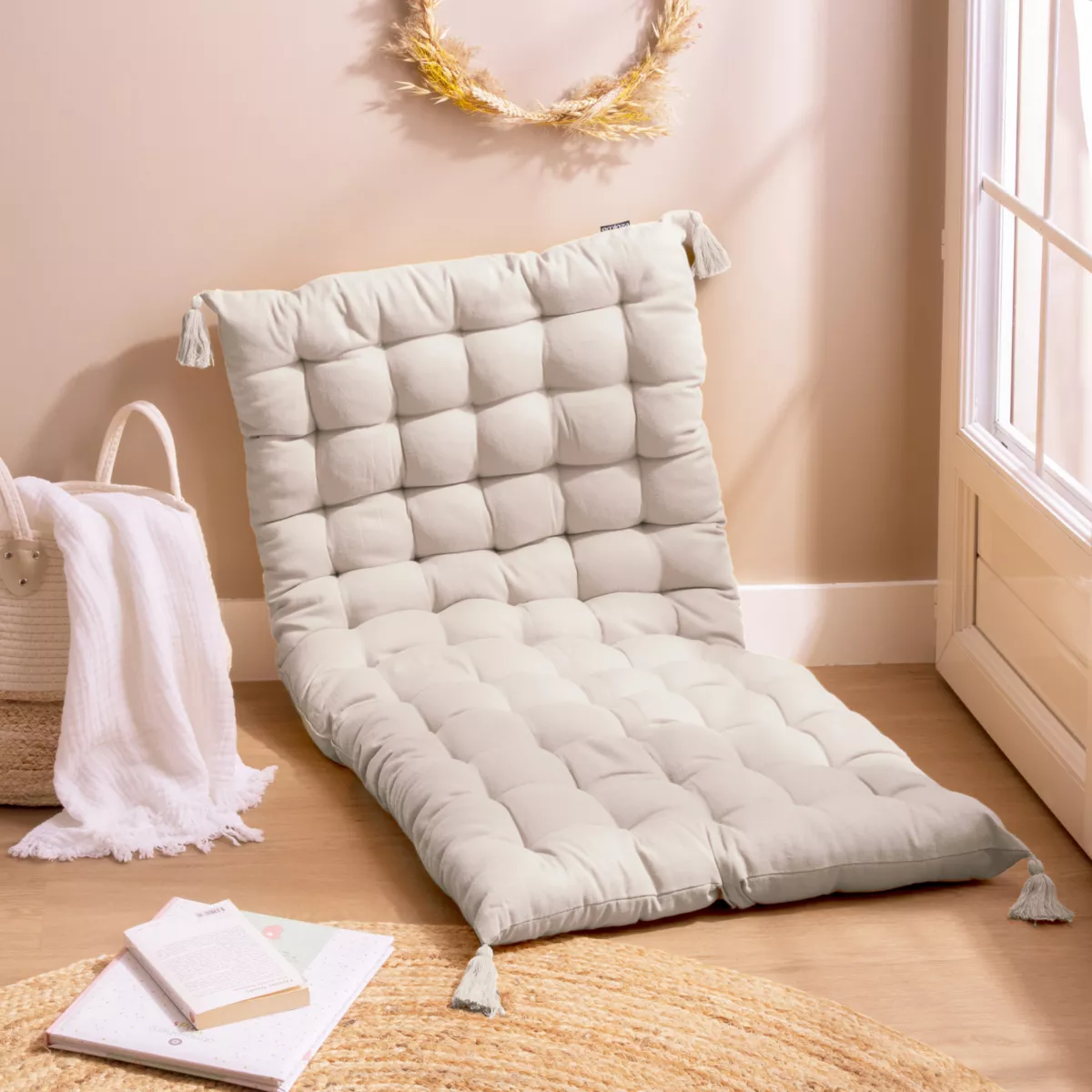 Bodenmatratze (L120 cm) Pixel Helles beige