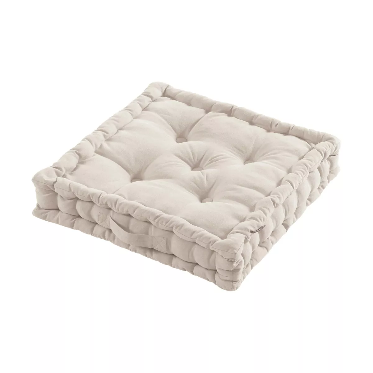 Cojín de suelo en algodón (50 x 50 cm) Pixel Beige