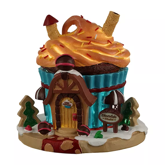 Beleuchtetes Weihnachtsdorf Lemax mit Batteriebetrieb Schokoladenchalet