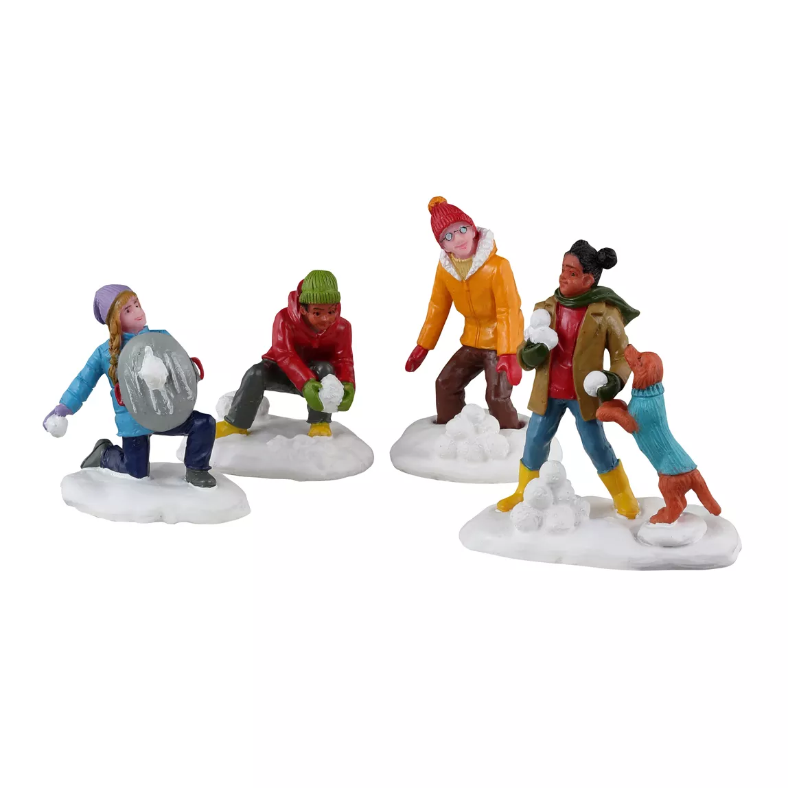 Personaggi Lemax (Set di 4) Battaglia nella neve
