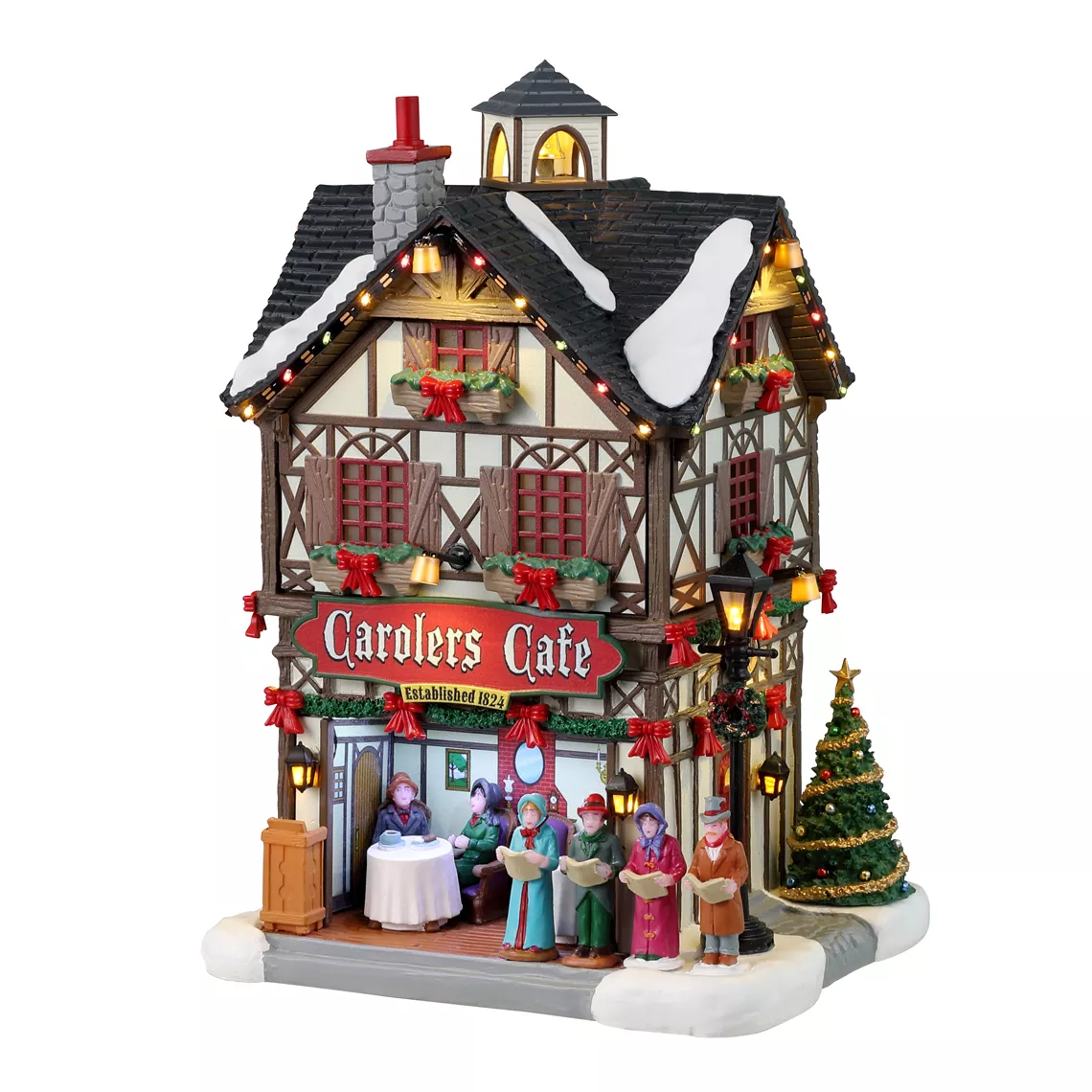 Villaggio di Natale Lemax luminoso a pile Il caffè dei cantanti