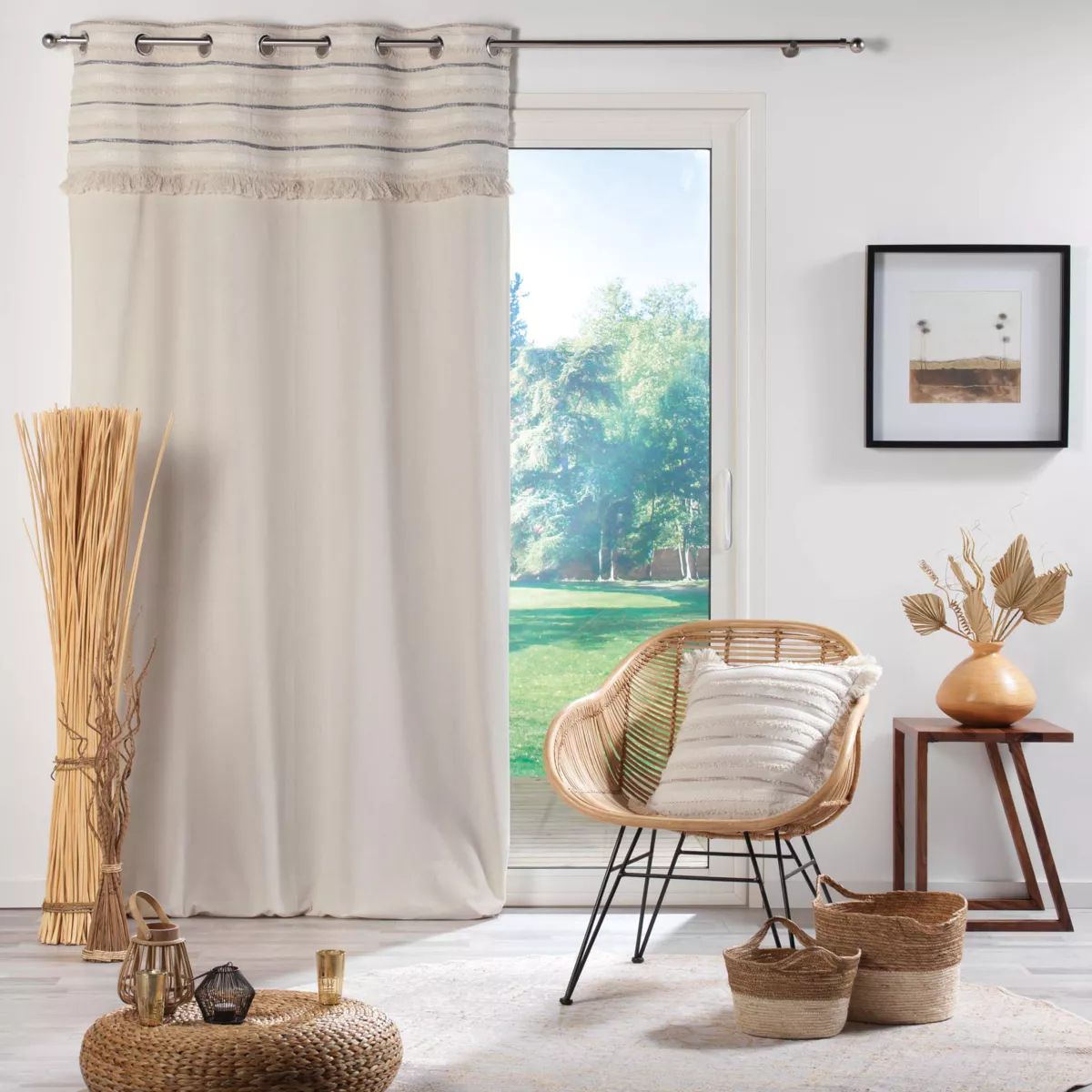 Rideau œillets coton (140 x 240 cm) Atlas Beige