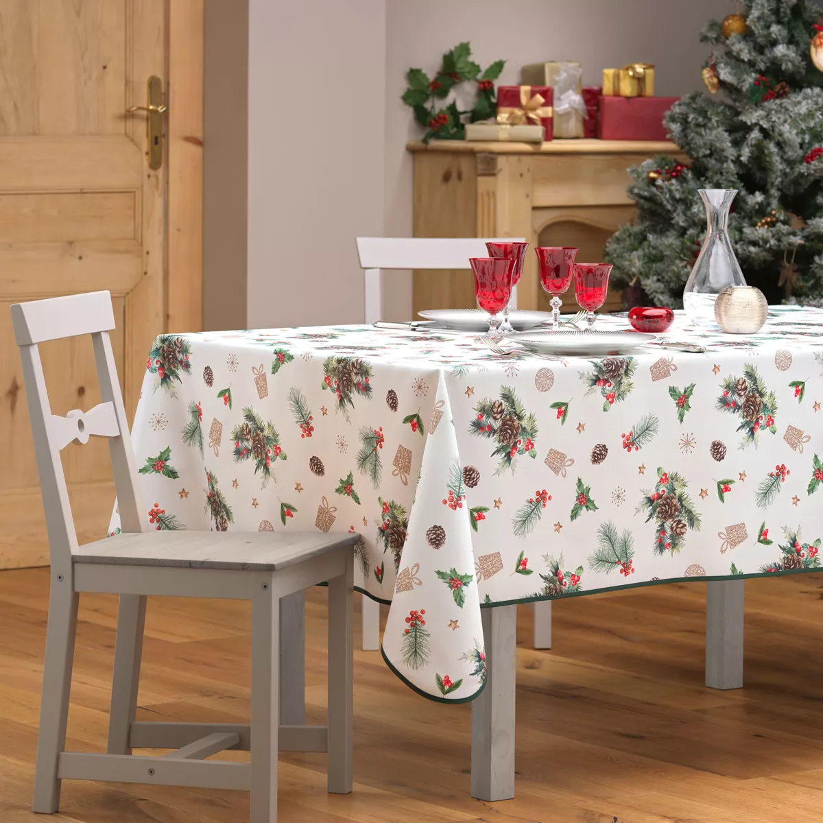 Tovaglia natalizia antimacchia rettangolare (150 x 300 cm) Hollystar