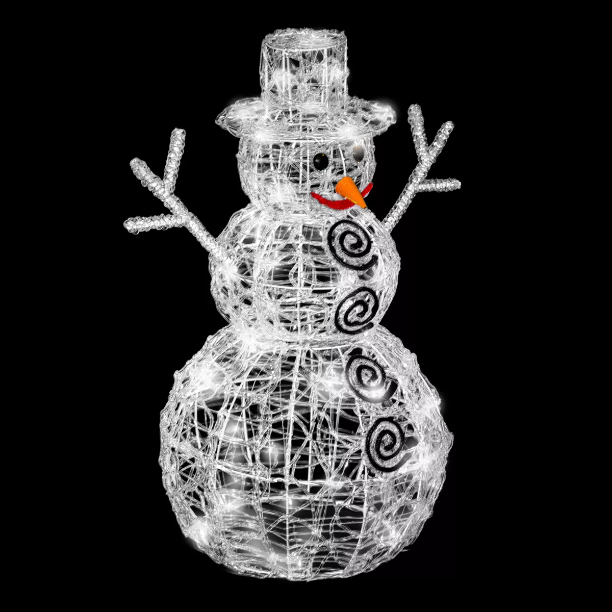 Verlichte sneeuwpop Edmond koudwit 96 LED