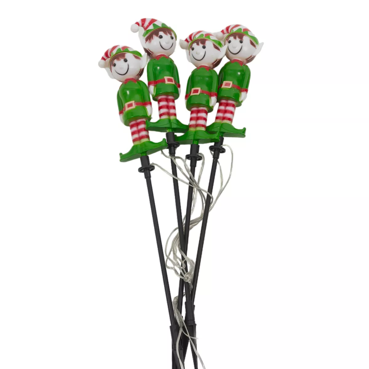 Set van 4 zonne-tuinpalen (H40 cm) Schalkse kabouter licht Warm wit