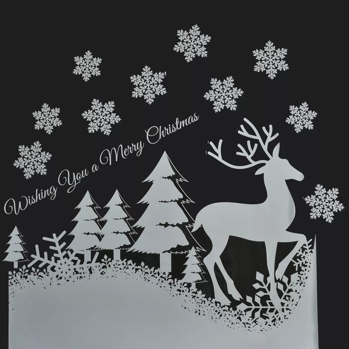Adesivi di Natale per finestra Paesaggio Merry Christmas