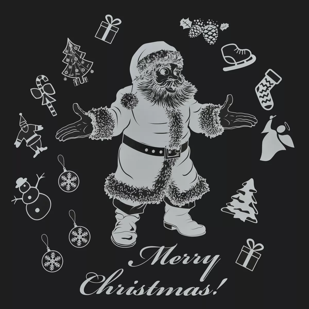 Weihnachtsaufkleber für Fenster Frohe Weihnachten