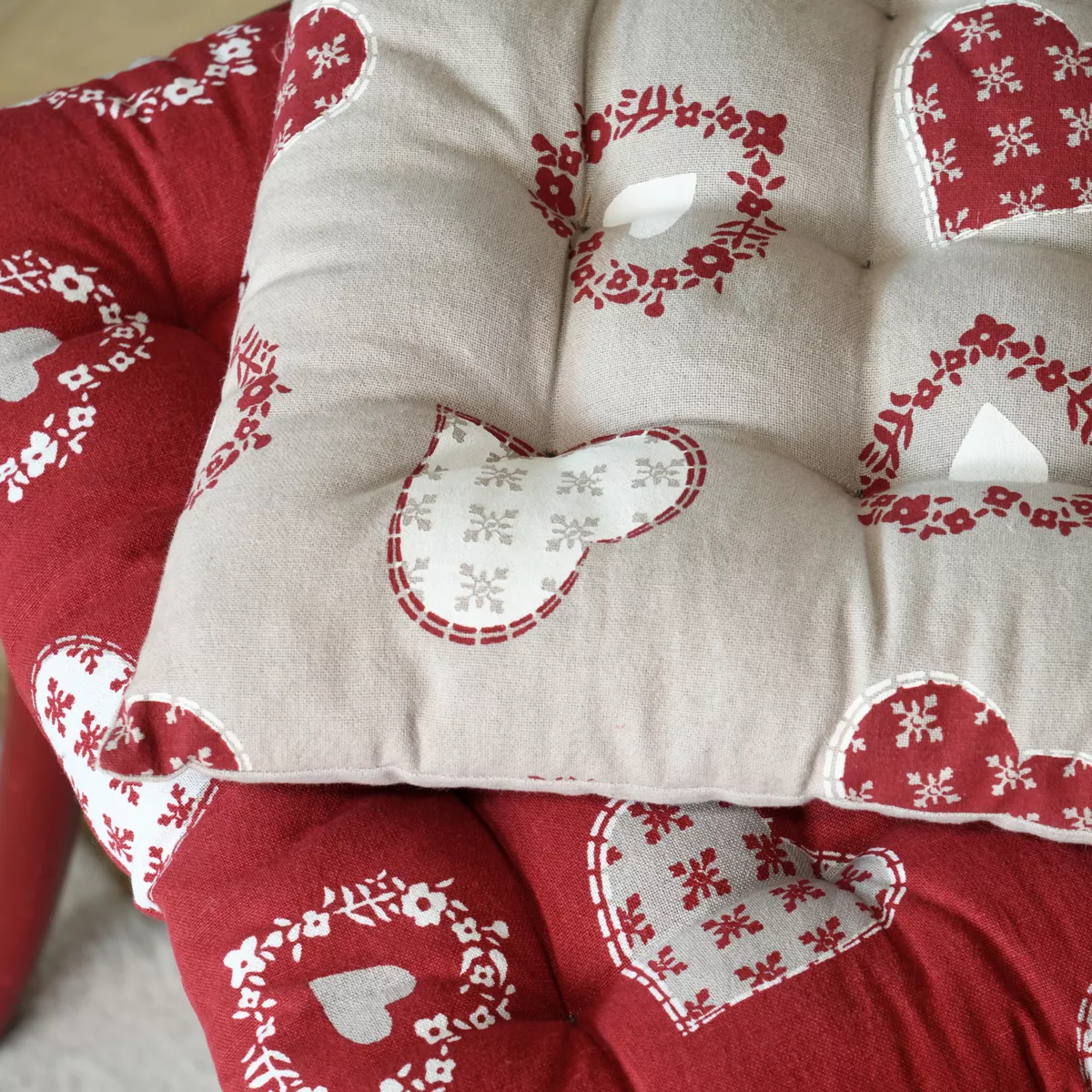 Cojín de silla cuadrado de algodón (40 x 40 cm) Ornon Taupe