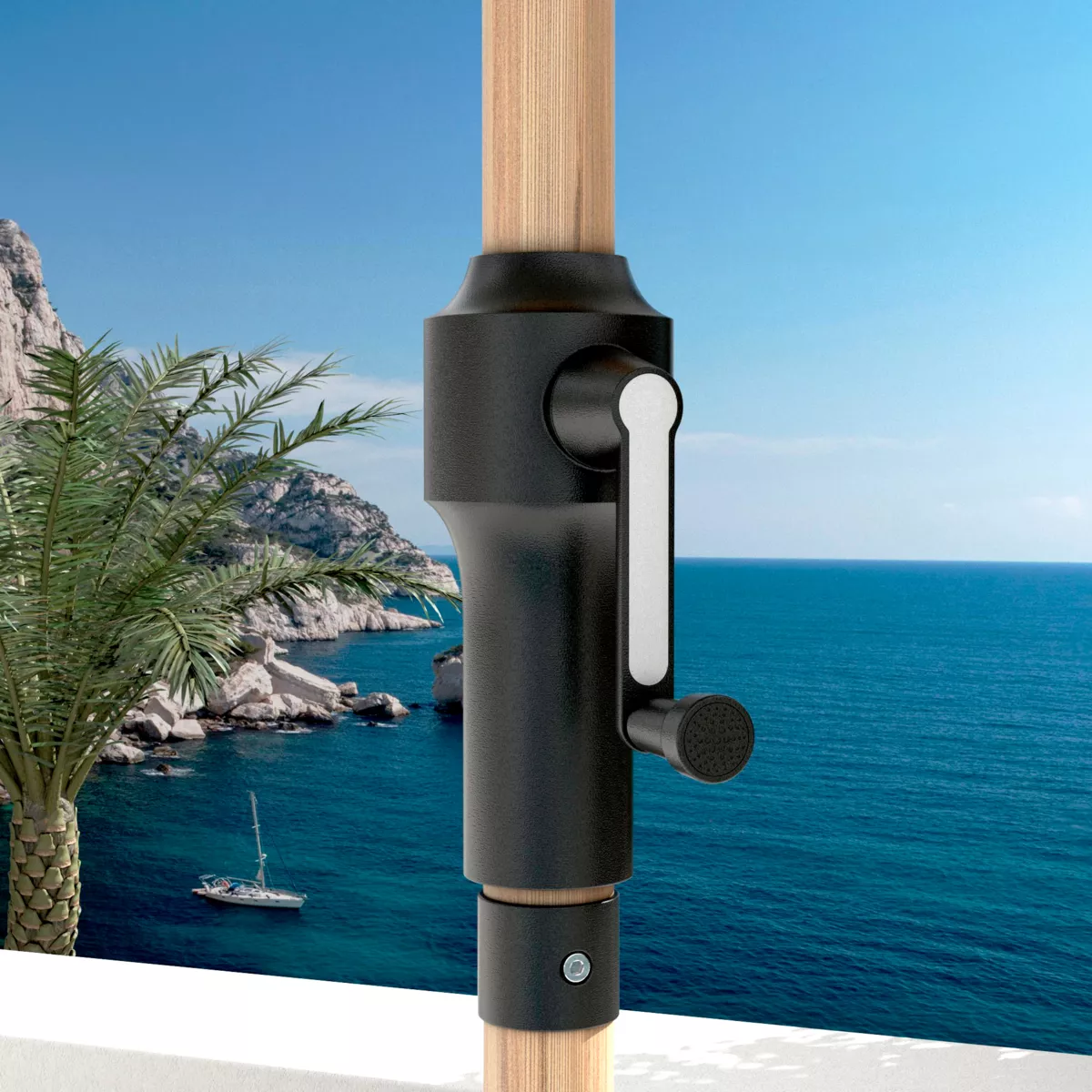 Parasol rond (D3,5 m) Yucatan - Aluminium et Blanc