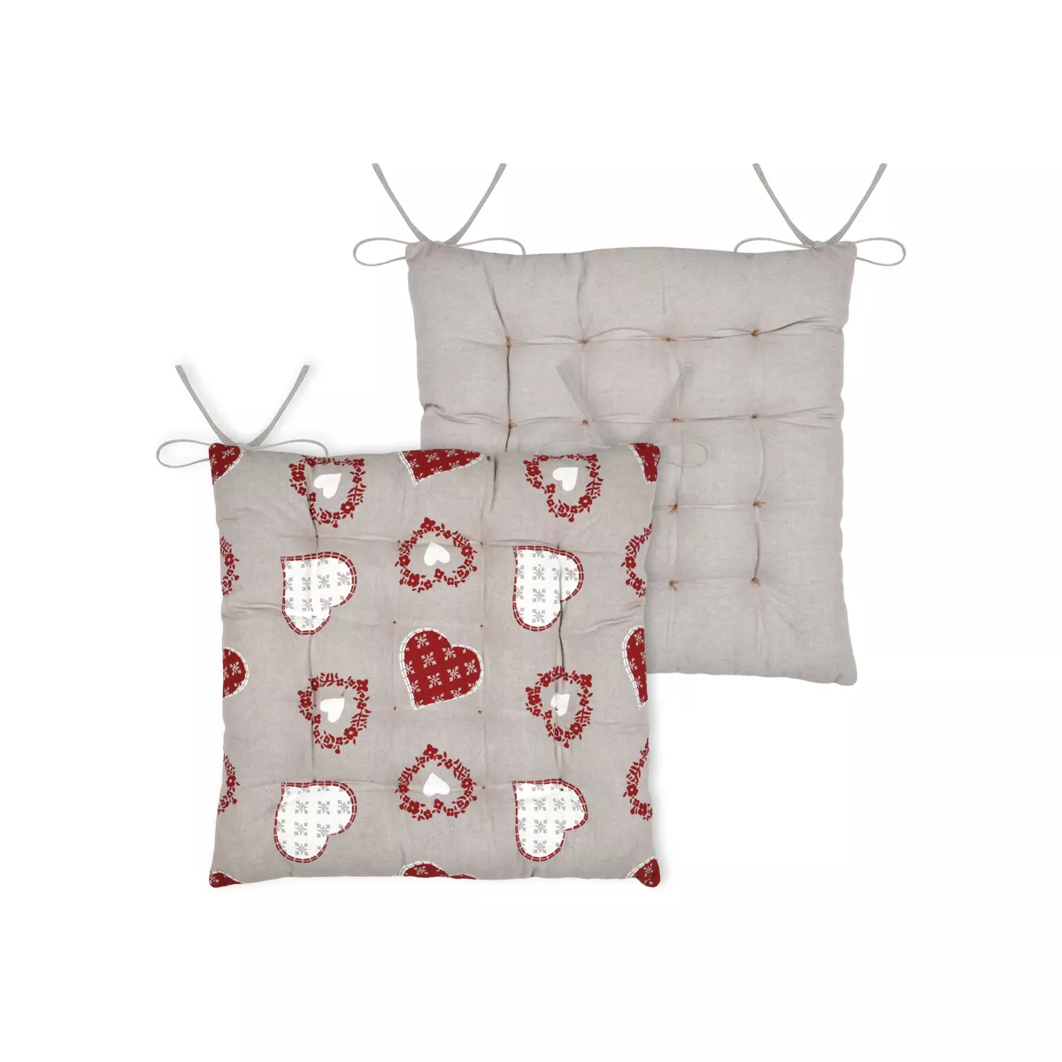 Cojín de silla cuadrado de algodón (40 x 40 cm) Ornon Taupe