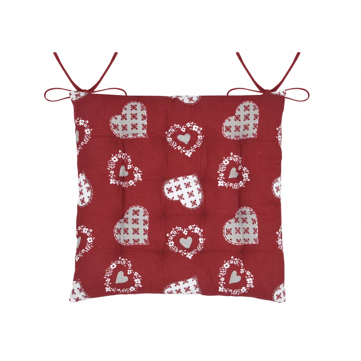 Coussin de chaise carré coton (40 x 40 cm) Ornon Rouge