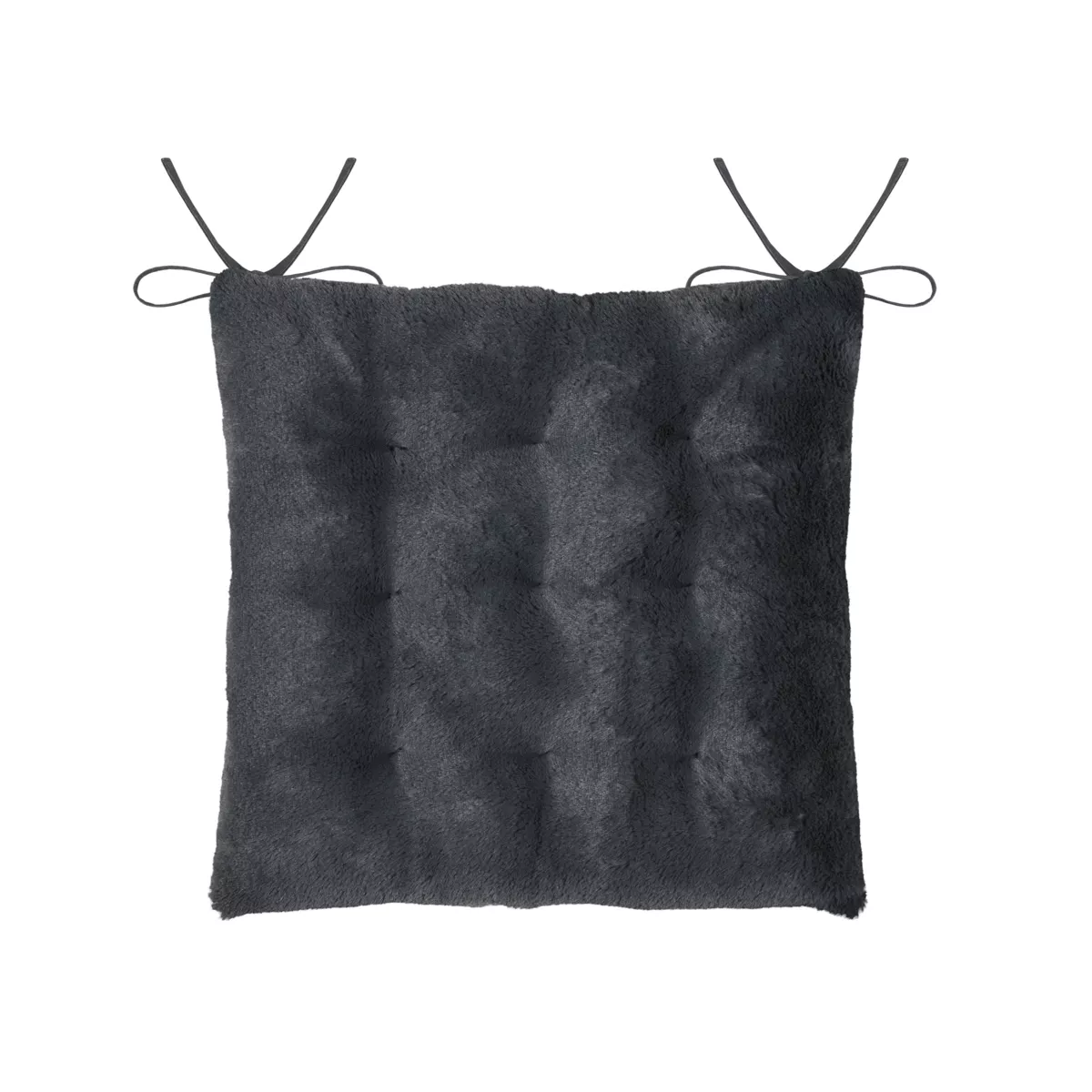 Coussin de chaise carré fausse fourrure (40 x 40 cm) Asgard Gris carbone