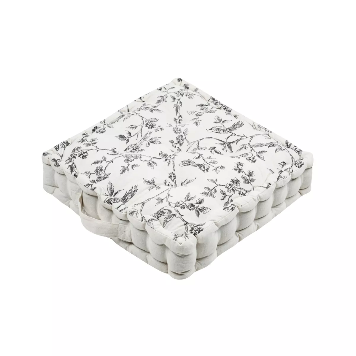 Coussin de sol carré coton bas (45 x 45 cm) Clarine Ecru