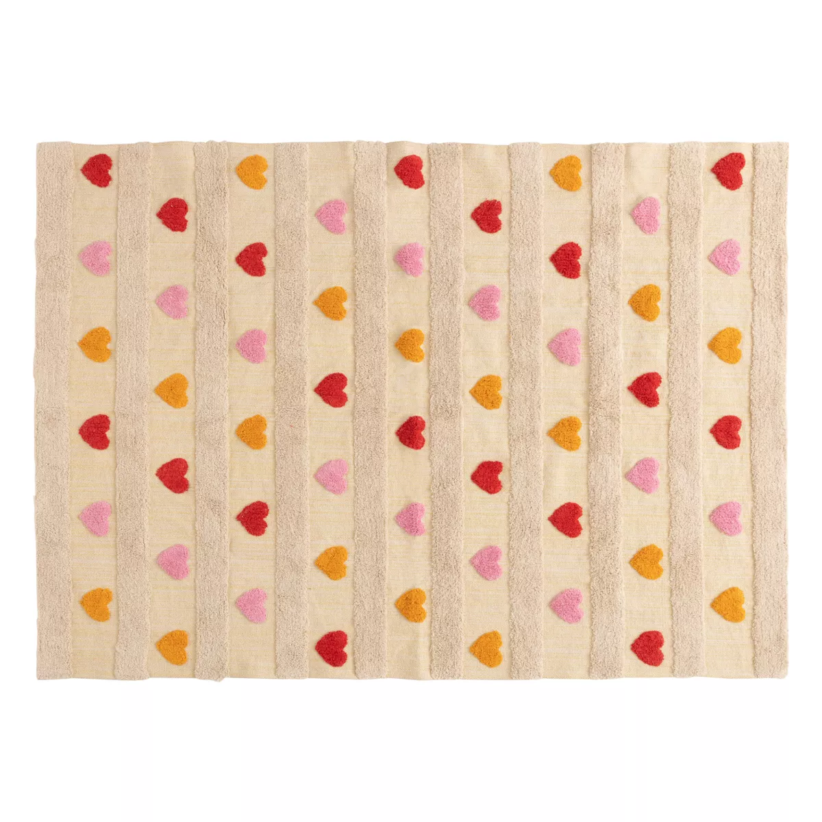 Tapis antidérapant enfant coton (120 x 170 cm) Amour Multicolore