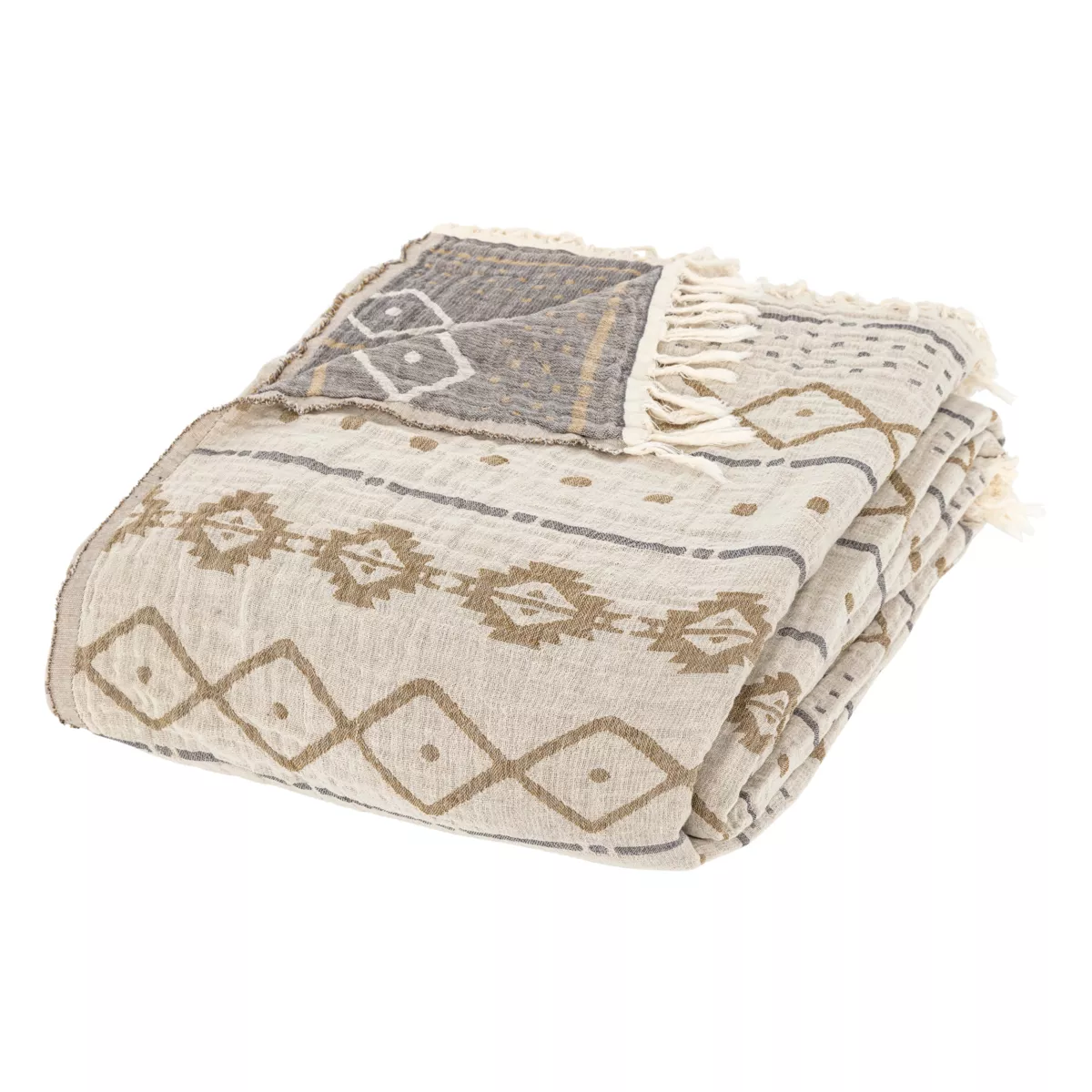 Katoenen bedsprei (240 x 260 cm) Mirohia Bruin