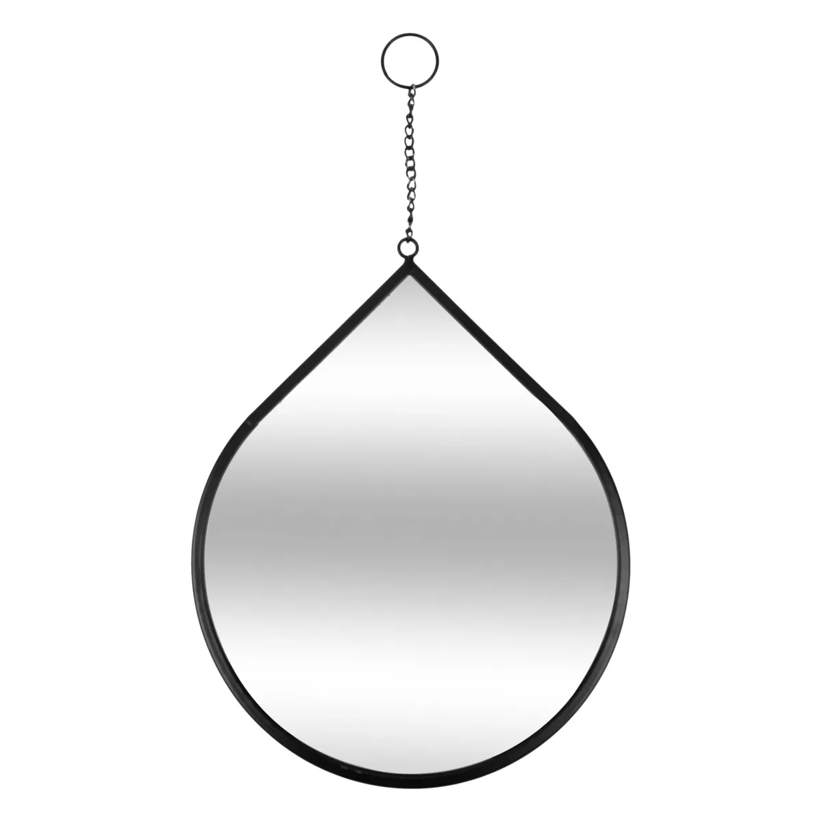 Set van 3 metalen druppelspiegels voor aan de muur (H29.5 cm) Leny Zwart