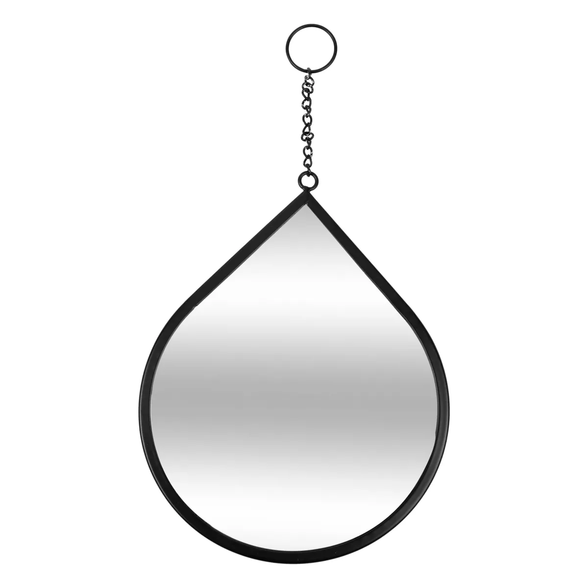 Set van 3 metalen druppelspiegels voor aan de muur (H29.5 cm) Leny Zwart