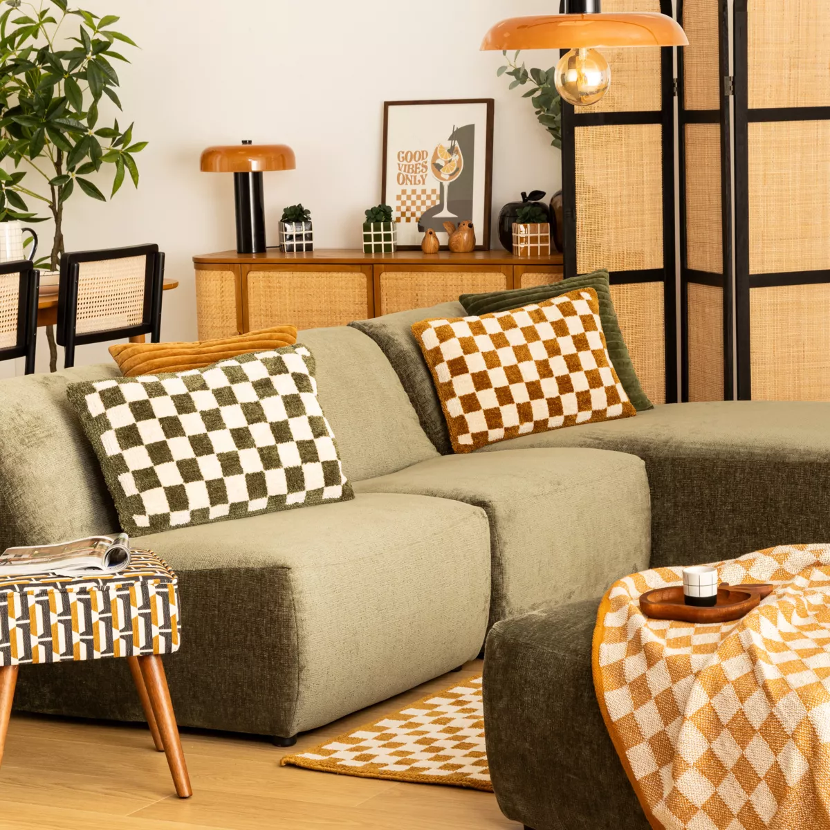 COUSS TUFT DAMIER COR OC 38X58