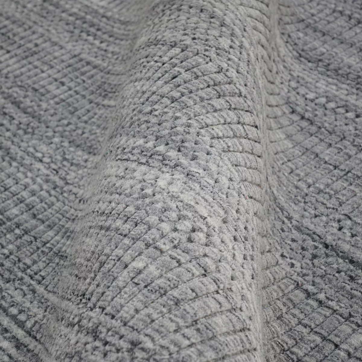 Tappeto rettangolare da soggiorno in materiale riciclato (140 x 200 cm) Aiko Grigio
