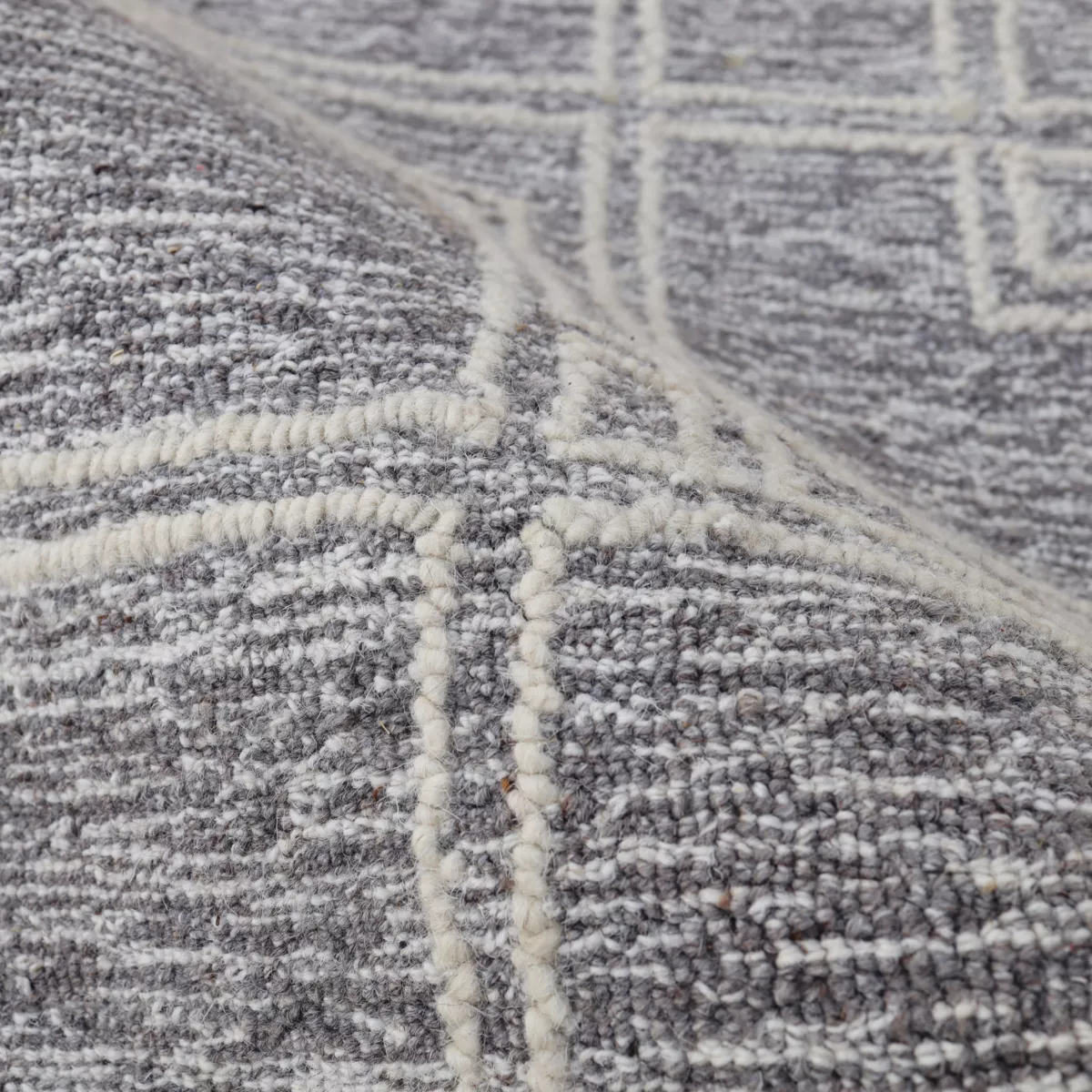 Tappeto da soggiorno rettangolare in lana tafted (140 x 200 cm) Yutoo Grigio