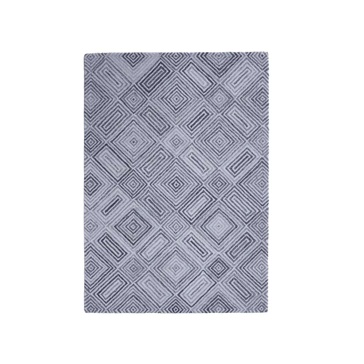 Tappeto da soggiorno rettangolare in materiale riciclato tafted (160 x 230 cm) Shelton Grigio
