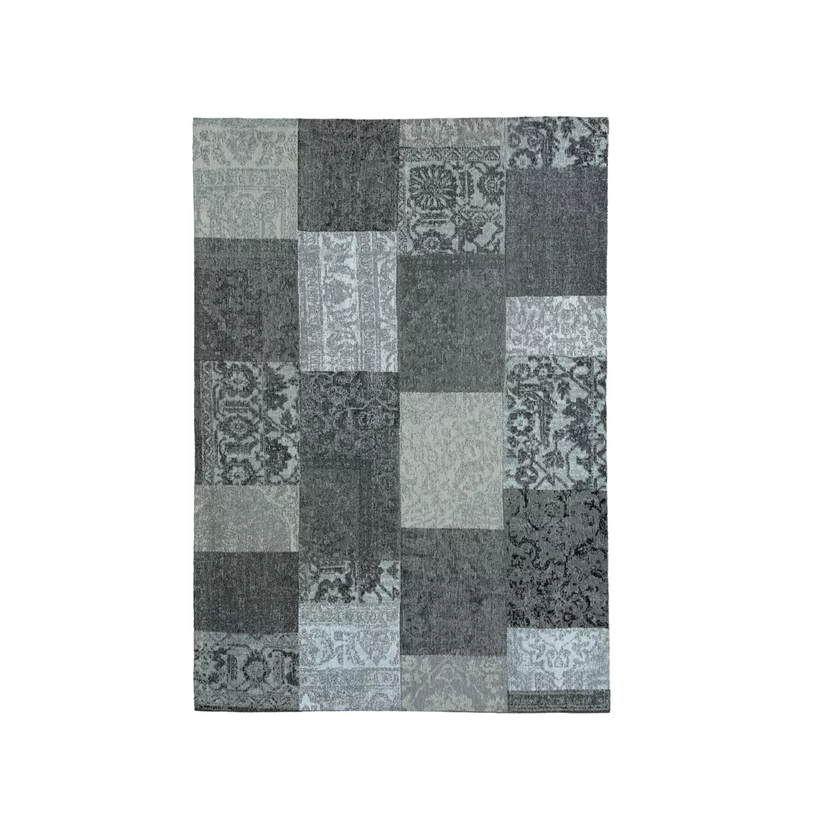 Tapis de salon rectangulaire jacquard (160 x 230 cm) Rishi Noir et gris