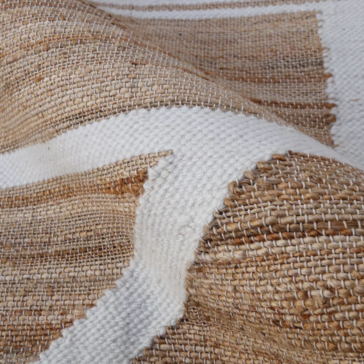 Alfombra rectangular de salón de yute (160 x 230 cm) Paris Beige