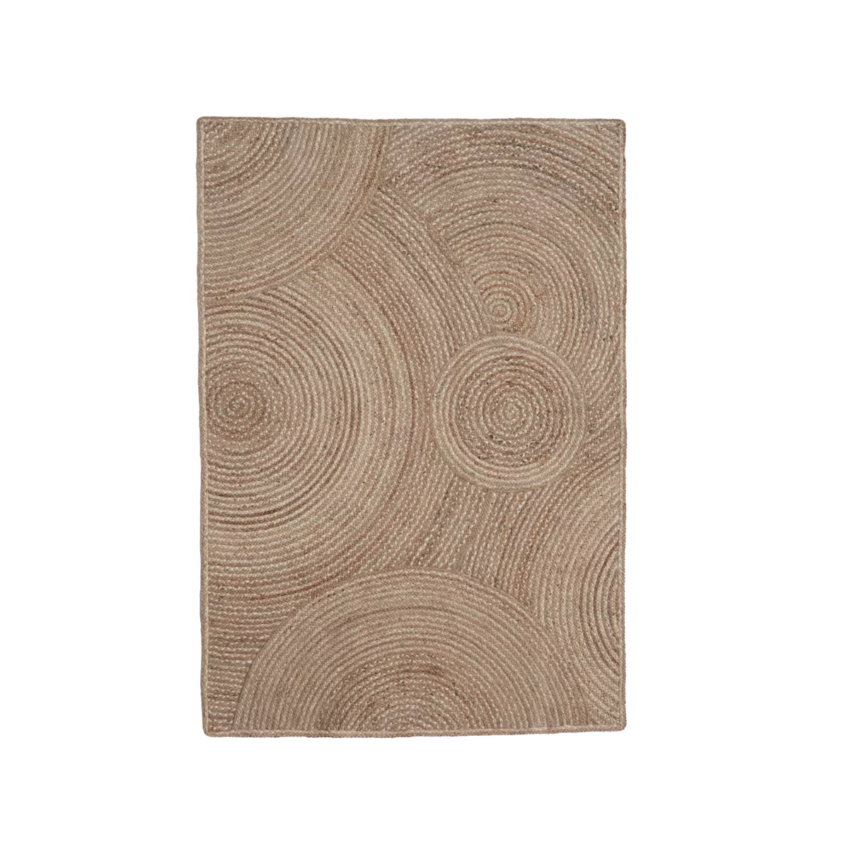 Alfombra rectangular de salón de yute trenzada a mano (140 x 200 cm) Neha Beige