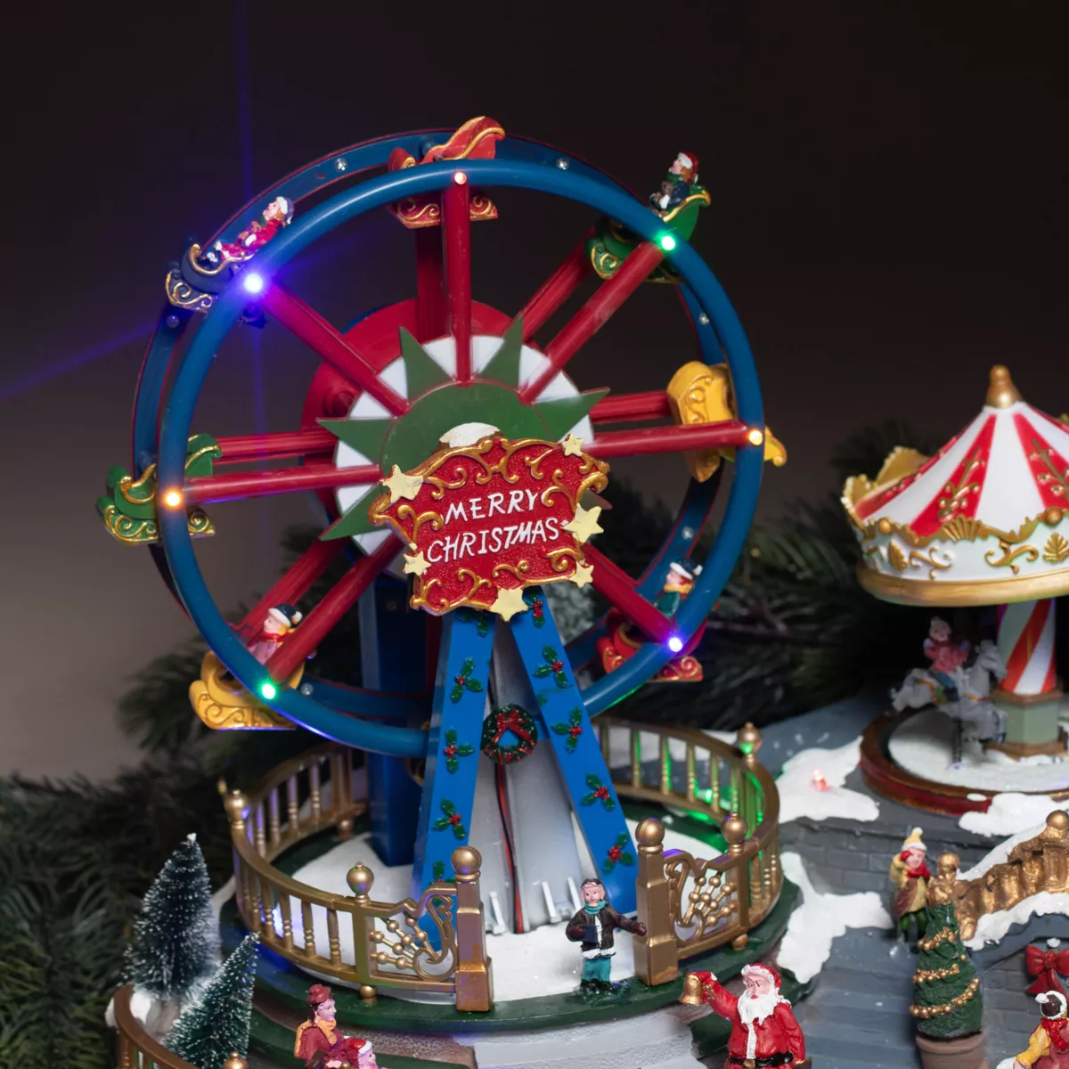 Villaggio di Natale luminoso e musicale Festa