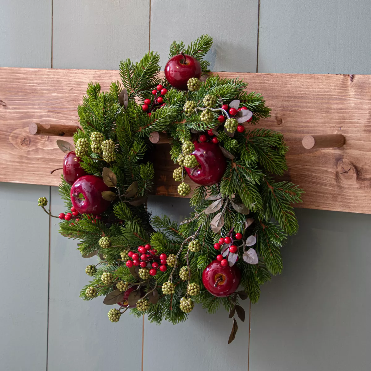 Weihnachtskranz (D40 cm) Pommes sucrées Rot