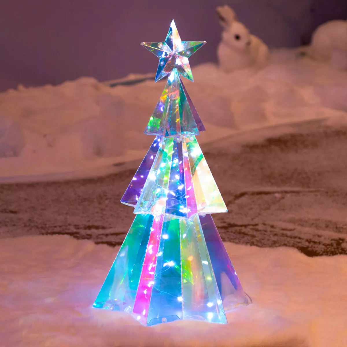 Sapin lumineux 40 LED (H37 cm) Ice Blanc froid