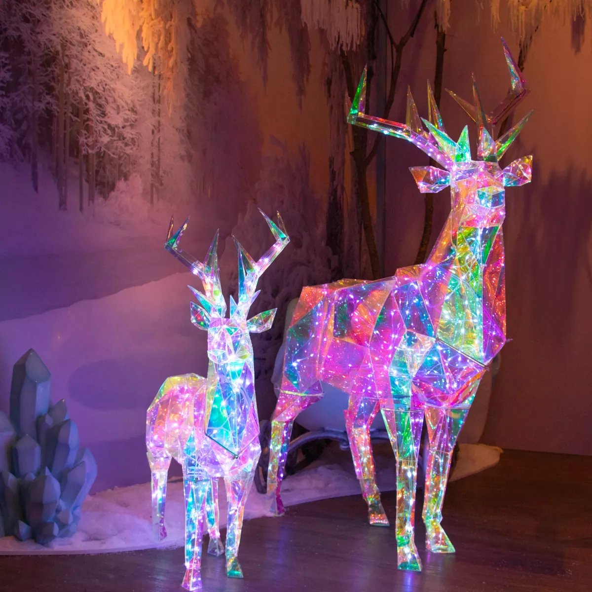 Renna luminosa 90 Micro LED (H90 cm) Bianco ghiaccio freddo