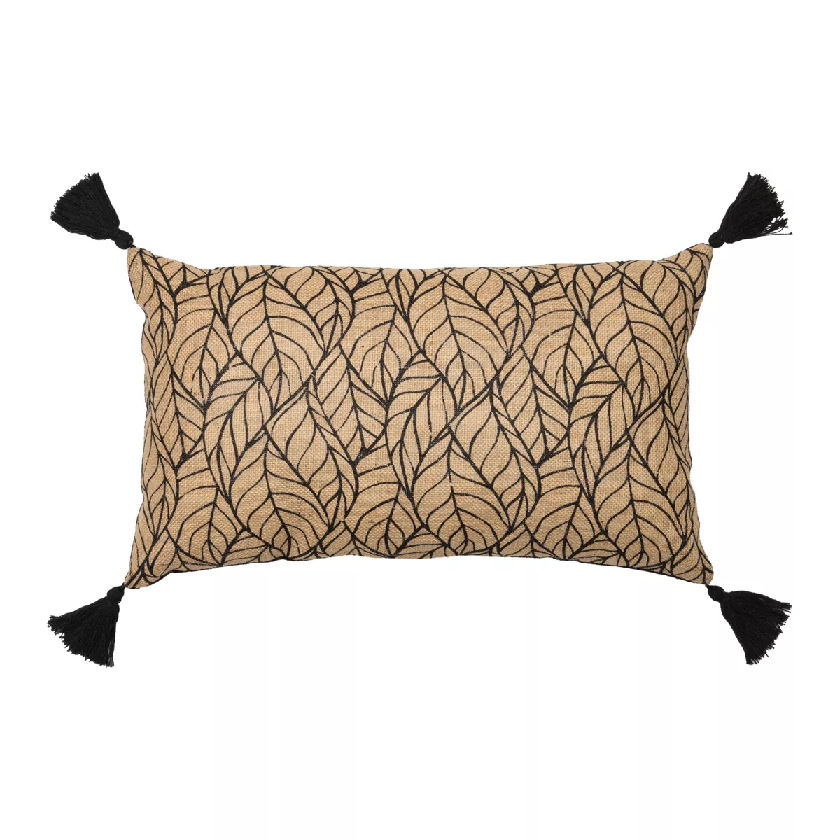 Cuscino rettangolare cotone e iuta (30 x 50 cm) Nama Nero