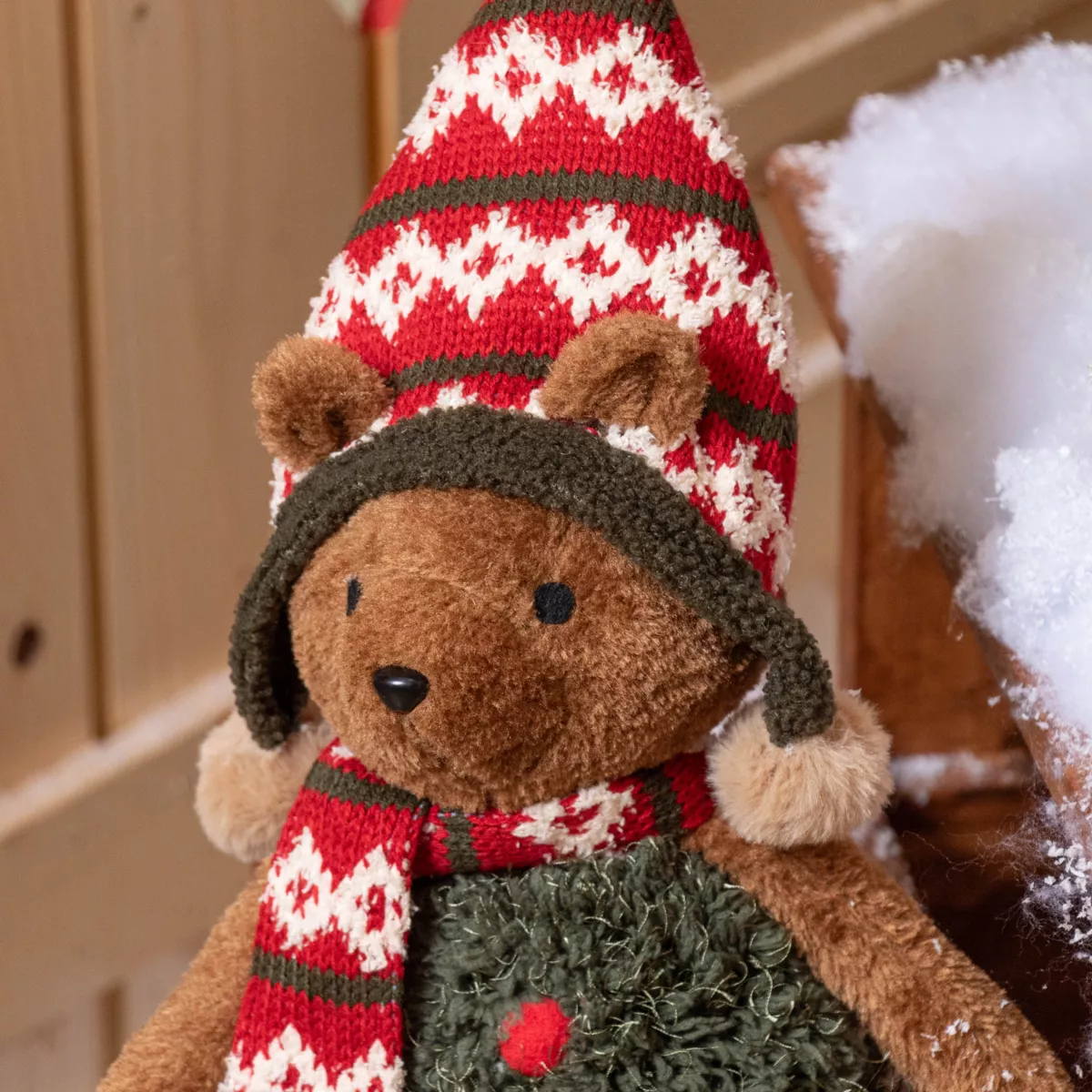 Ourson de Noël déco (H68 cm) Max à la montagne