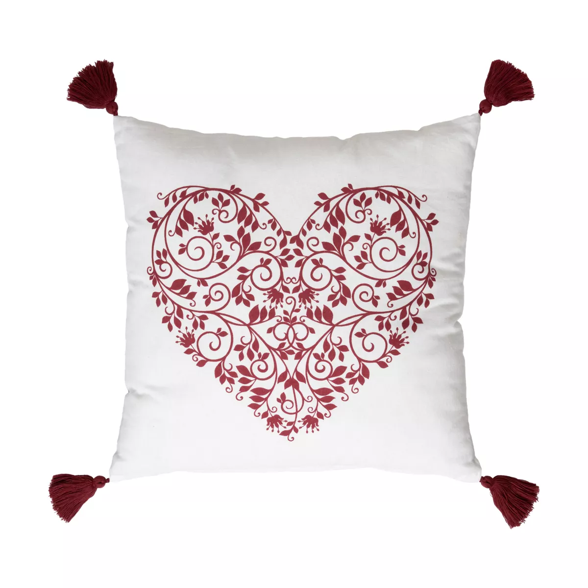 Coussin carré coton (40 x 40 cm) Megeve Rouge