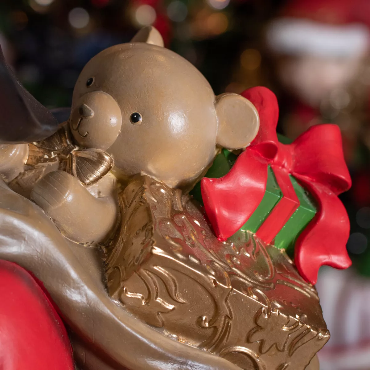 Père Noël Géant sur piles (H166 cm) Klaus et sa lanterne illuminée