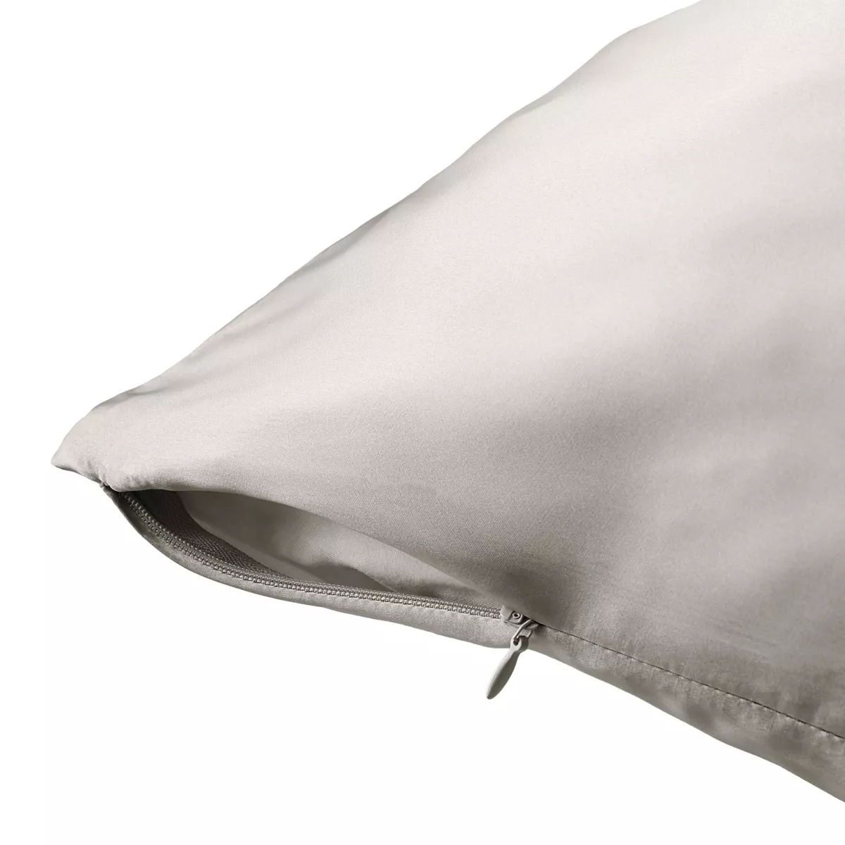 Taie d'oreiller rectangulaire soie de mûrier (50 x 80 cm) Mizuki Gris clair