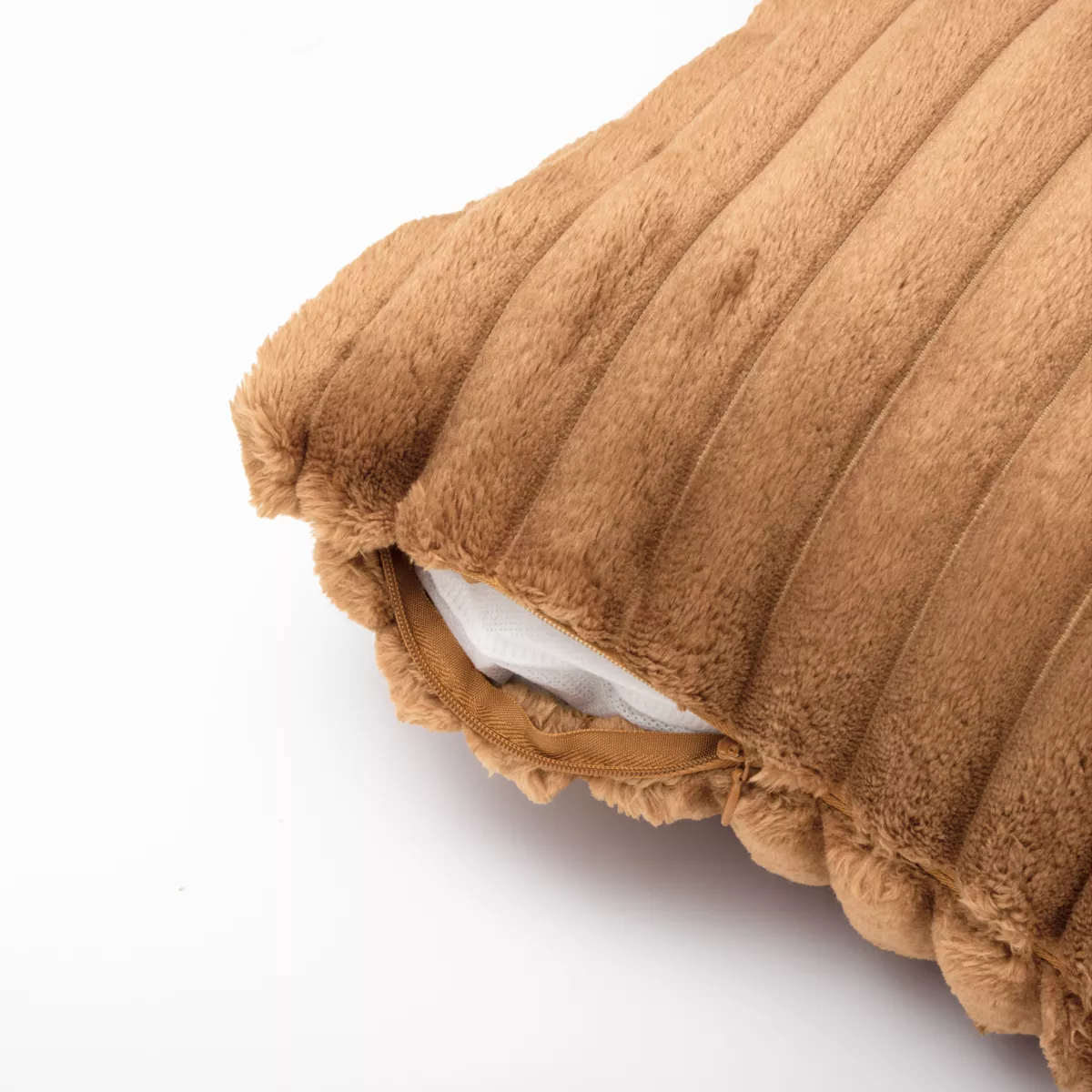 Housse de coussin carrée flanelle (40 x 40 cm) Dune Camel