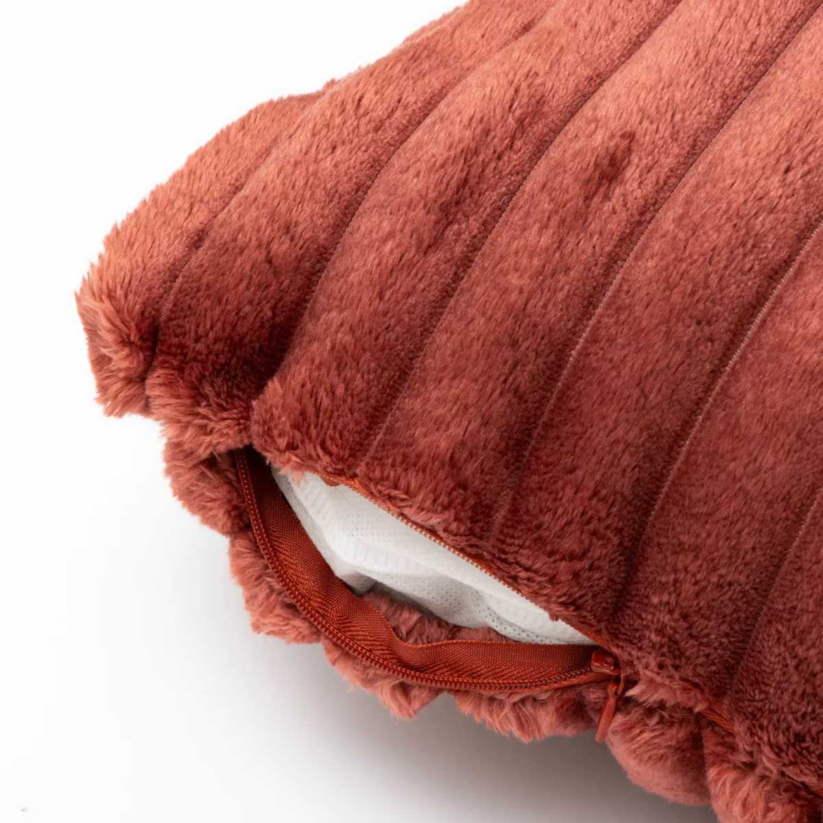 Housse de coussin carrée flanelle (40 x 40 cm) Dune Terracotta