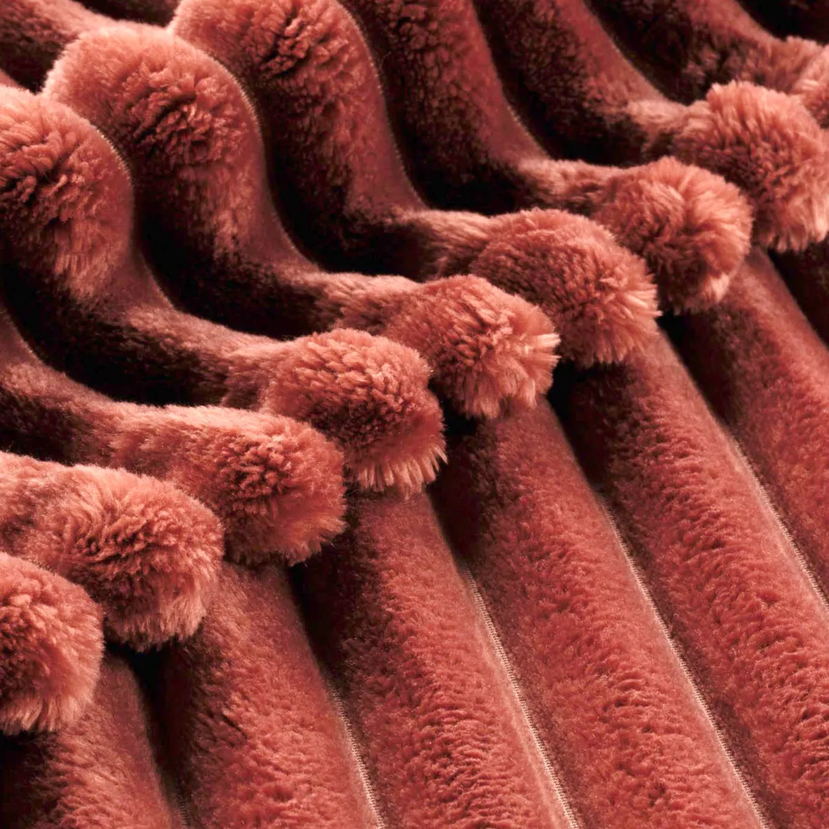 Housse de coussin carrée flanelle (40 x 40 cm) Dune Terracotta