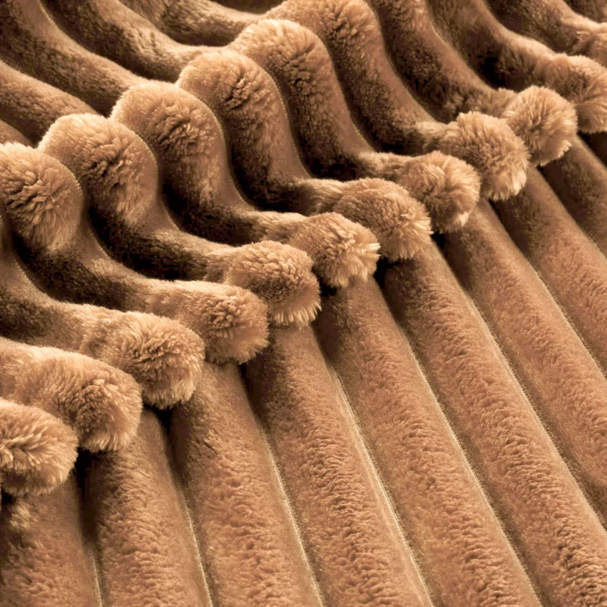 Housse de coussin rectangulaire flanelle (30 x 50 cm) Dune Camel