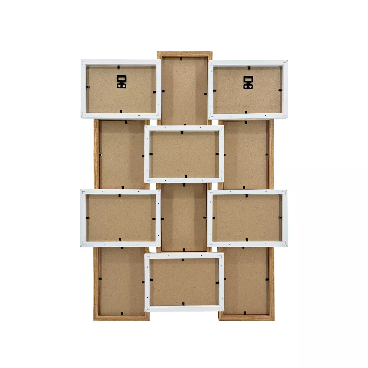 Pêle-mêle mural 12 photos bois (H59 cm) Zola Beige