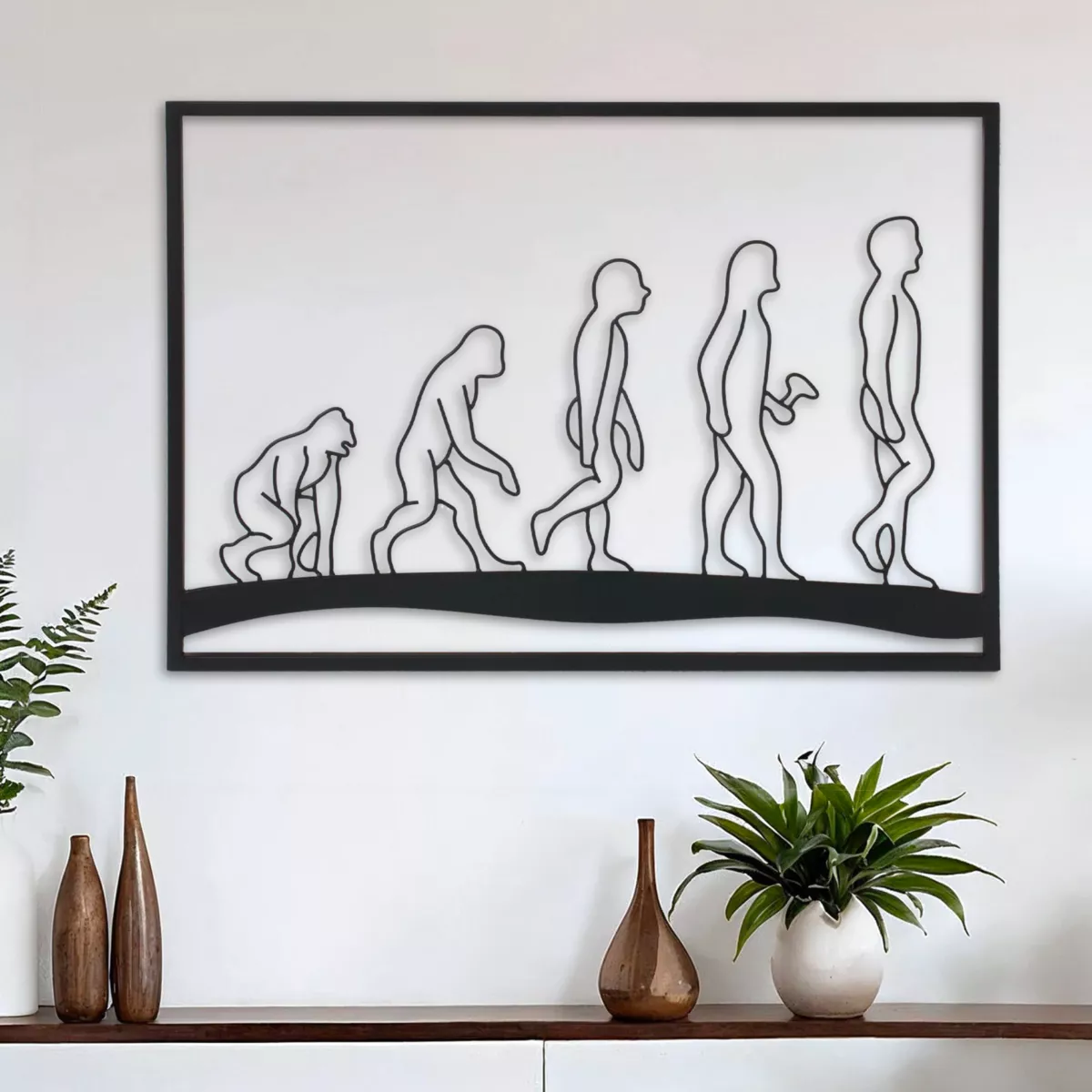 Decorazione murale in metallo (70 x Alt 50 cm) Evolution Nero