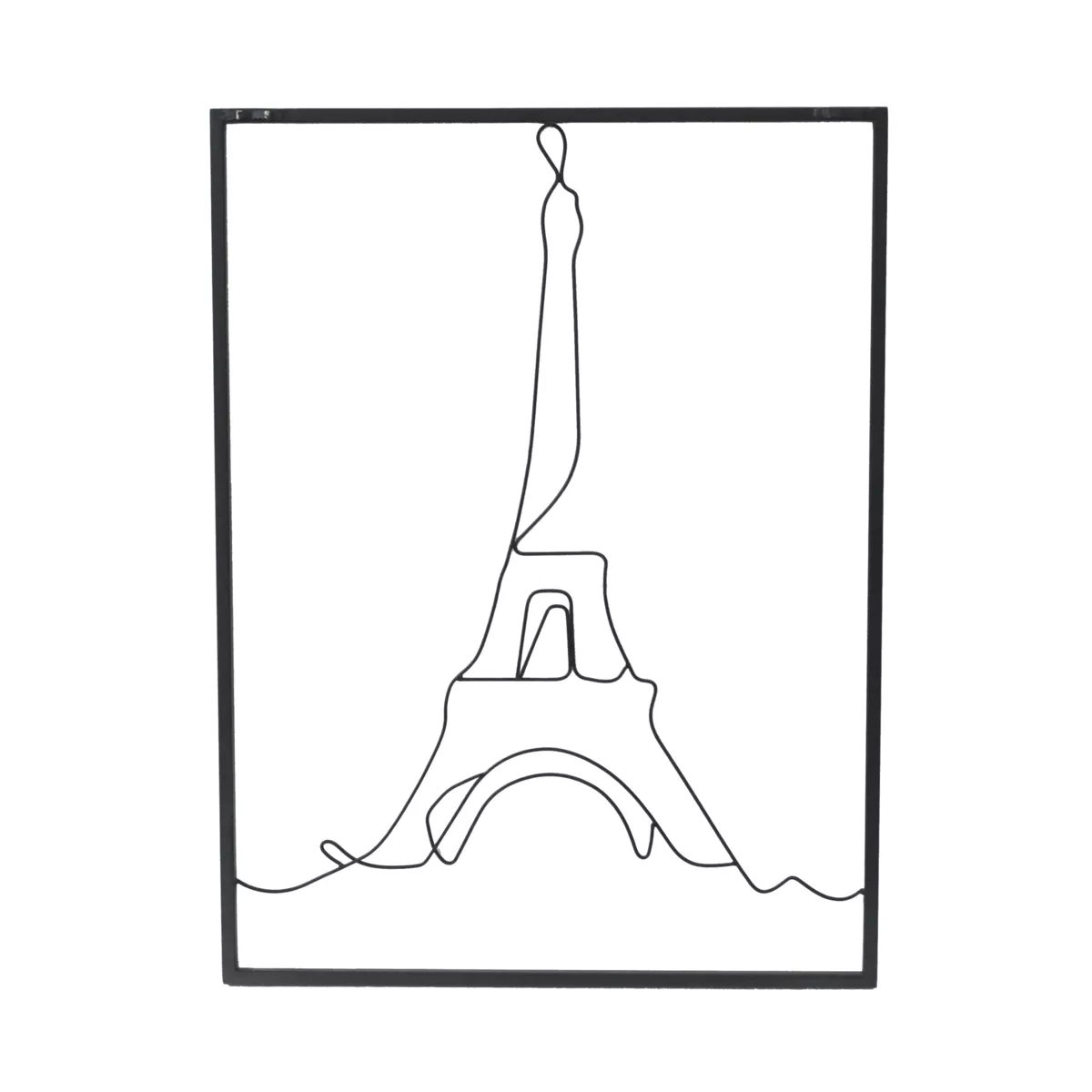 Decorazione murale in metallo (Alt 45 cm) Torre Eiffel Nero