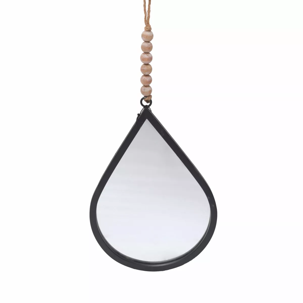 Miroir mural en métal (H37 cm) Goutte d'eau Noir