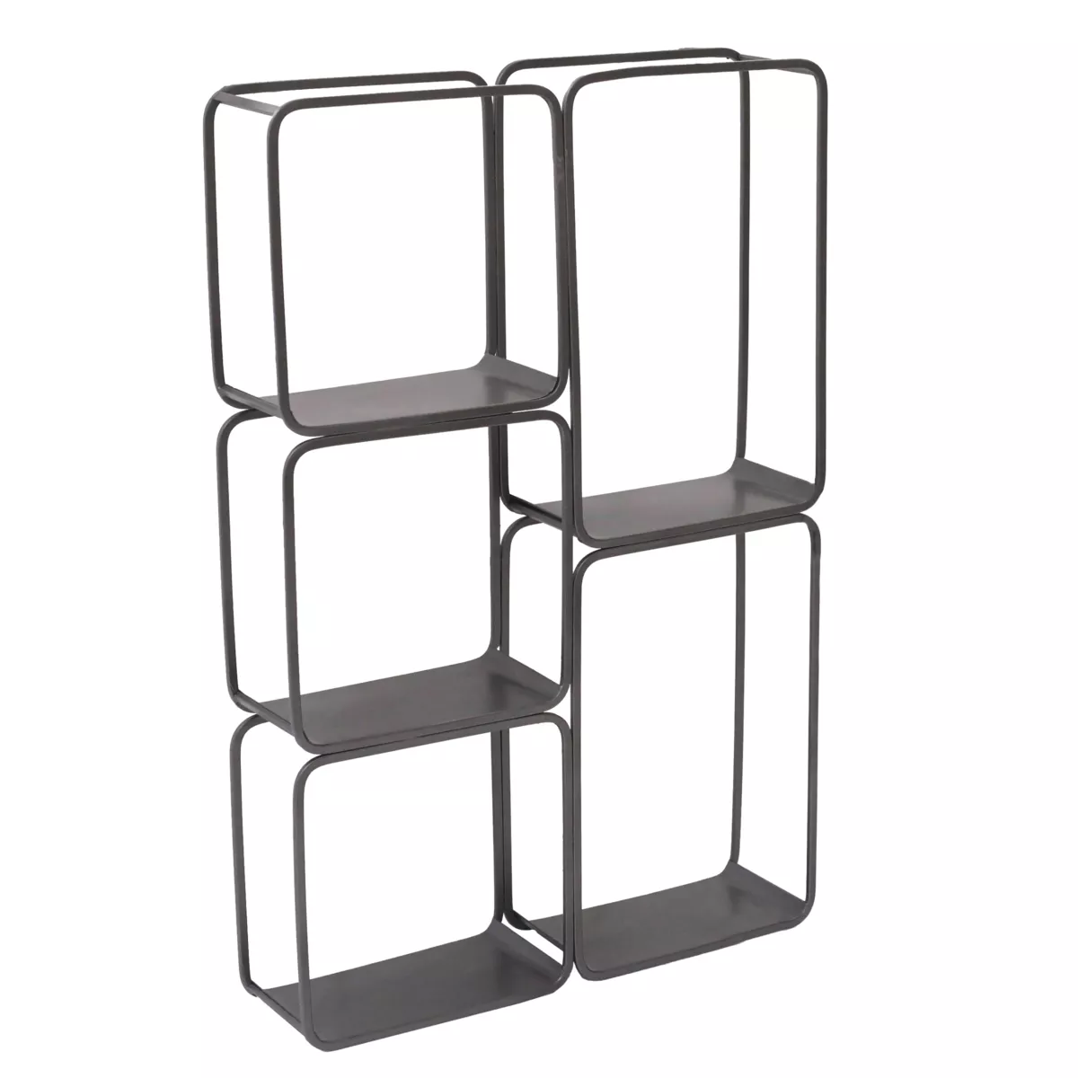 Estantería de pared en metal de 5 niveles (H 77cm) Rétro Gris antracita