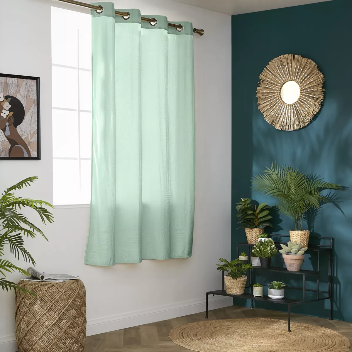 Tenda oscurante velluto (140 x 180 cm) Fern Verde salvia