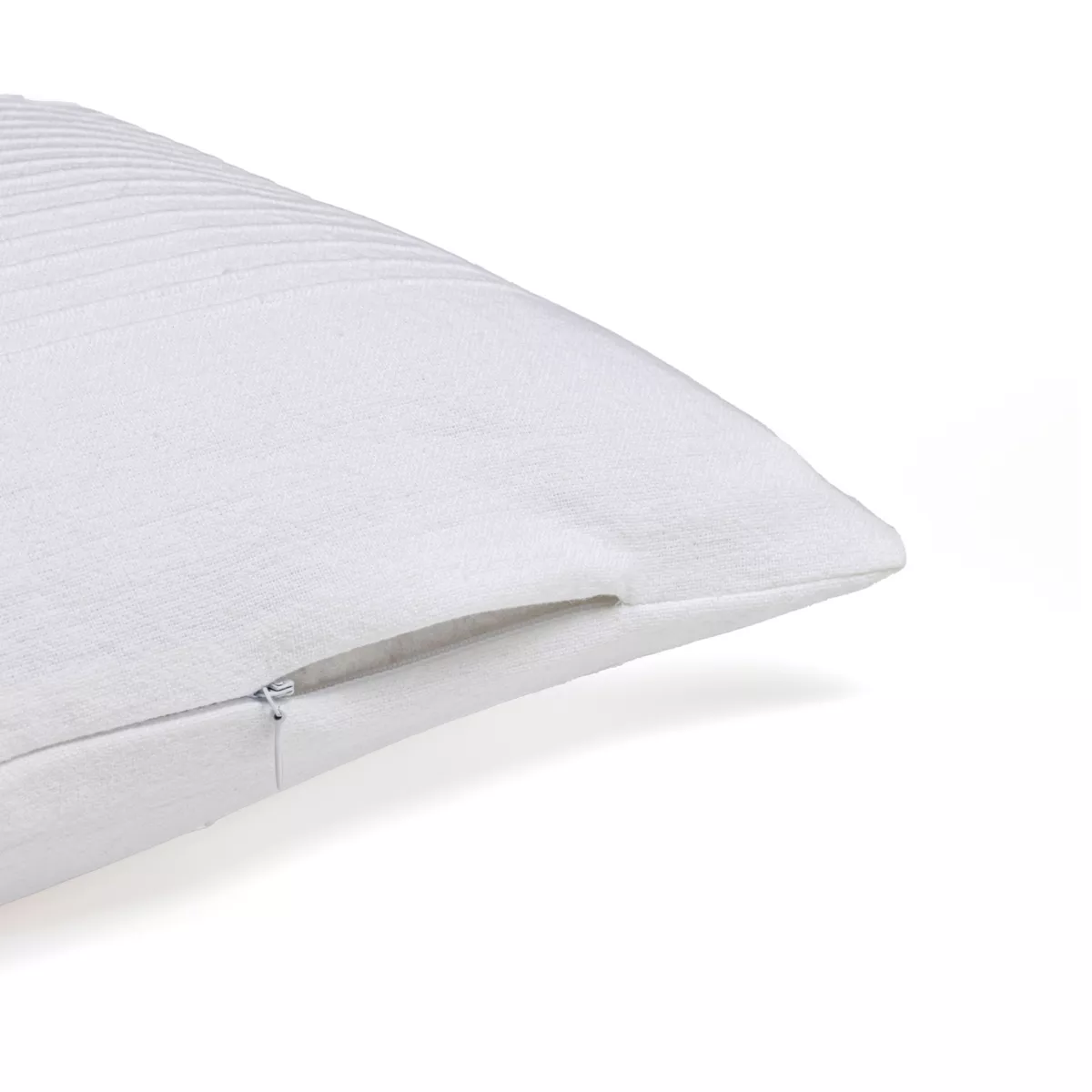 Housse de coussin carrée coton tissé (40 x 40 cm) Léa Blanche